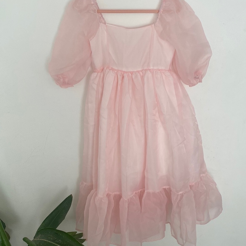 Puff Sleeve Tulle Princess Fairy Ruffle Flowy Selkie Poofy Dress
